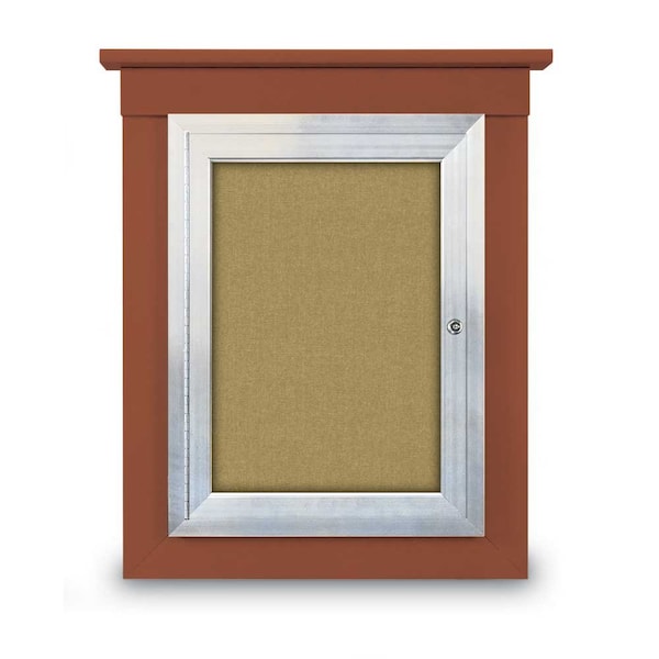72"x48" 3-Door Enclosed Letterboard, Grey Felt/Cherry